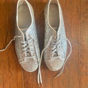 Kate Spade x Keds Silver Glitter Sneakers